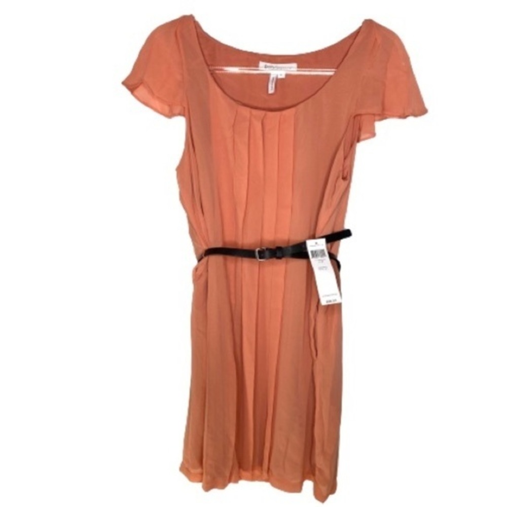 BCBG Flutter sleeve dress in Persimmon NWT M